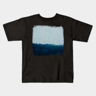 Forest Blues - Blue Tinted Foggy Woods Kids T-Shirt